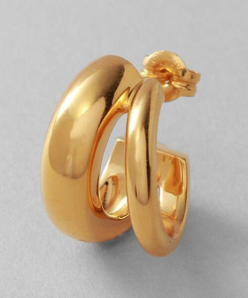 COCOSHNIK ONKITSCH / ココシュニックオンキッチュ ピアス・イヤリング | シルバー スモールフープ ダブルプランプピアス GP | 詳細2