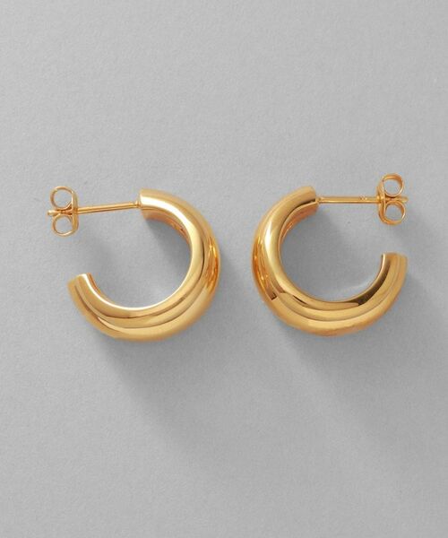 COCOSHNIK ONKITSCH / ココシュニックオンキッチュ ピアス・イヤリング | シルバー スモールフープ ダブルプランプピアス GP | 詳細3