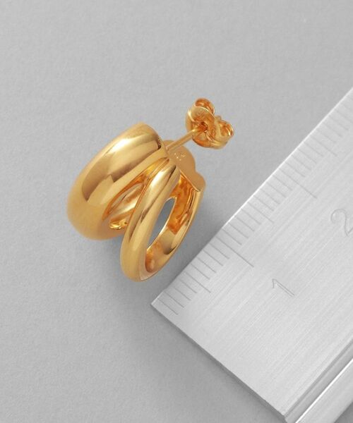 COCOSHNIK ONKITSCH / ココシュニックオンキッチュ ピアス・イヤリング | シルバー スモールフープ ダブルプランプピアス GP | 詳細4