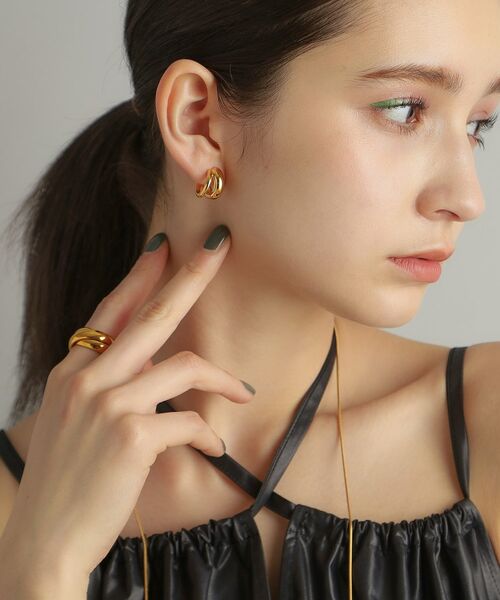 COCOSHNIK ONKITSCH / ココシュニックオンキッチュ ピアス・イヤリング | シルバー スモールフープ ダブルプランプピアス GP | 詳細8