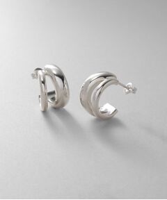 COCOSHNIK ONKITSCH / ココシュニックオンキッチュ ピアス・イヤリング | シルバー スモールフープ ダブルプランプピアス