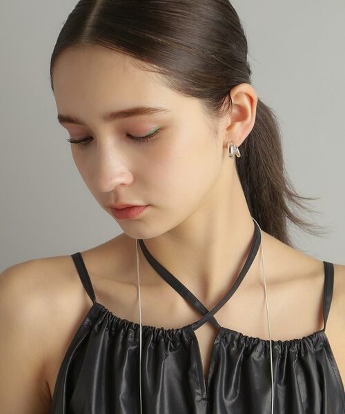 COCOSHNIK ONKITSCH / ココシュニックオンキッチュ ピアス・イヤリング | シルバー スモールフープ ダブルプランプピアス | 詳細11