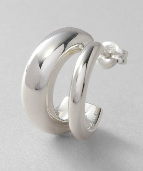 COCOSHNIK ONKITSCH / ココシュニックオンキッチュ ピアス・イヤリング | シルバー スモールフープ ダブルプランプピアス | 詳細2