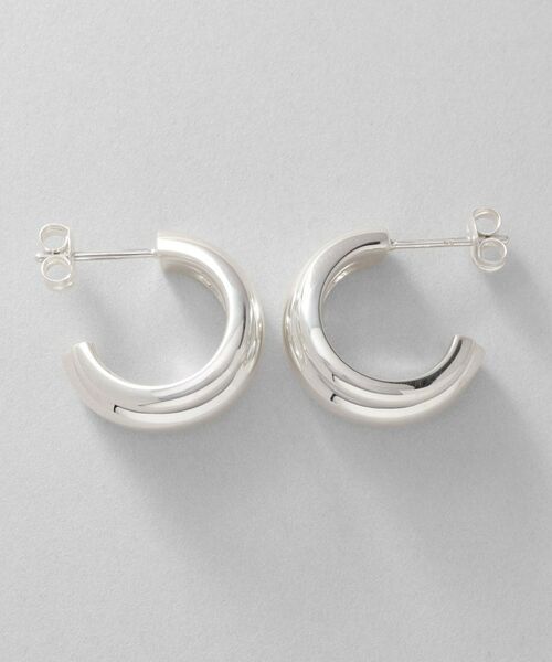 COCOSHNIK ONKITSCH / ココシュニックオンキッチュ ピアス・イヤリング | シルバー スモールフープ ダブルプランプピアス | 詳細3