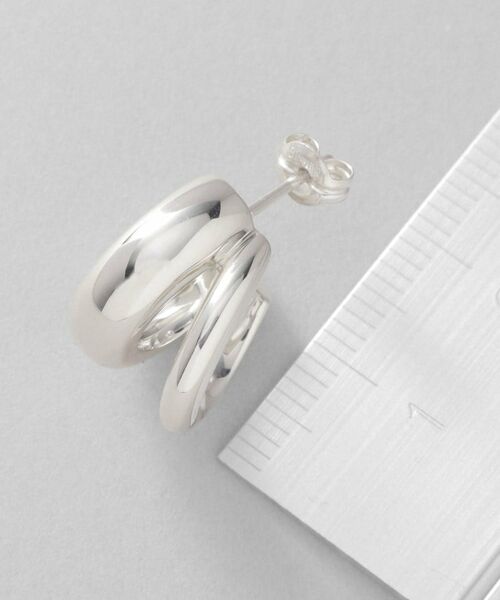 COCOSHNIK ONKITSCH / ココシュニックオンキッチュ ピアス・イヤリング | シルバー スモールフープ ダブルプランプピアス | 詳細4