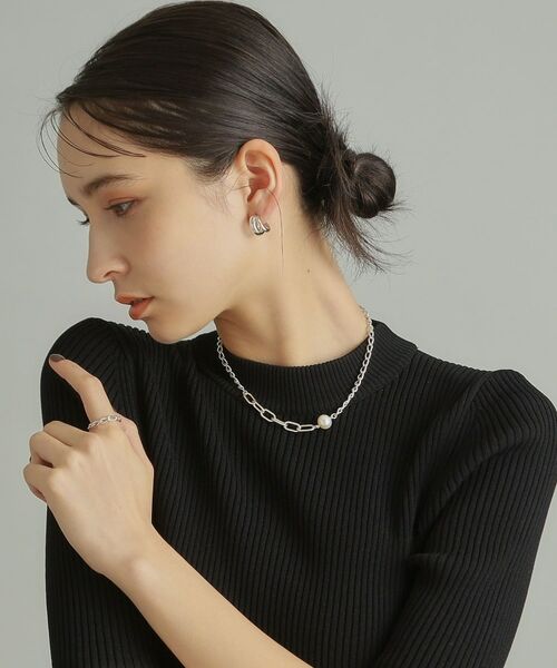 COCOSHNIK ONKITSCH / ココシュニックオンキッチュ ピアス・イヤリング | シルバー スモールフープ ダブルプランプピアス | 詳細7