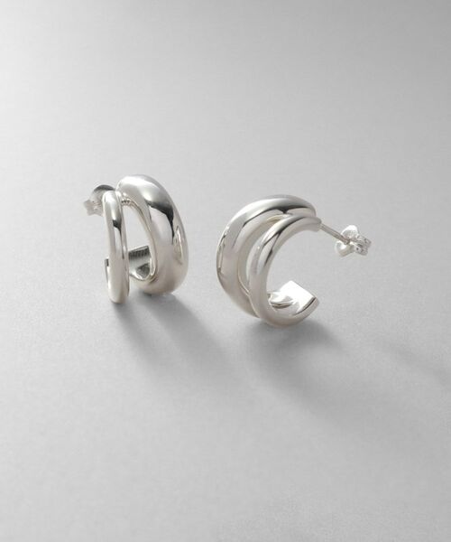 COCOSHNIK ONKITSCH / ココシュニックオンキッチュ ピアス・イヤリング | シルバー スモールフープ ダブルプランプピアス（シルバー(600)）