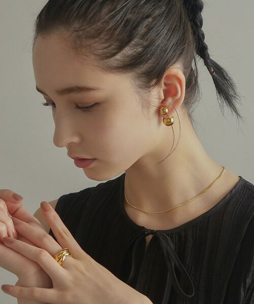 COCOSHNIK ONKITSCH / ココシュニックオンキッチュ ピアス・イヤリング | シルバー ホロウピアス ボール フロントバック GP | 詳細11