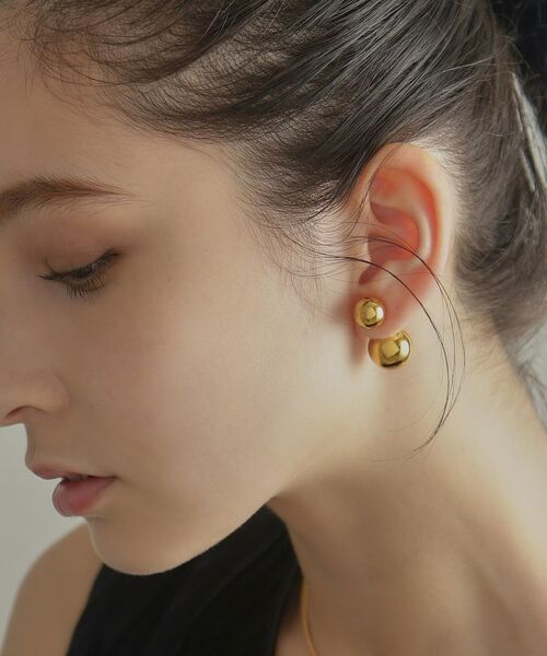 COCOSHNIK ONKITSCH / ココシュニックオンキッチュ ピアス・イヤリング | シルバー ホロウピアス ボール フロントバック GP | 詳細12