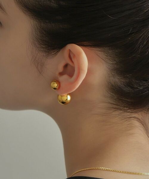 COCOSHNIK ONKITSCH / ココシュニックオンキッチュ ピアス・イヤリング | シルバー ホロウピアス ボール フロントバック GP | 詳細14