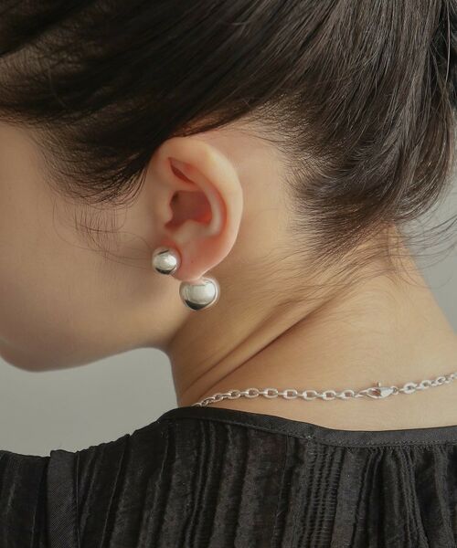 COCOSHNIK ONKITSCH / ココシュニックオンキッチュ ピアス・イヤリング | シルバー ホロウピアス ボール フロントバック | 詳細13