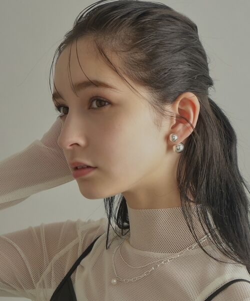 COCOSHNIK ONKITSCH / ココシュニックオンキッチュ ピアス・イヤリング | シルバー ホロウピアス ボール フロントバック | 詳細15