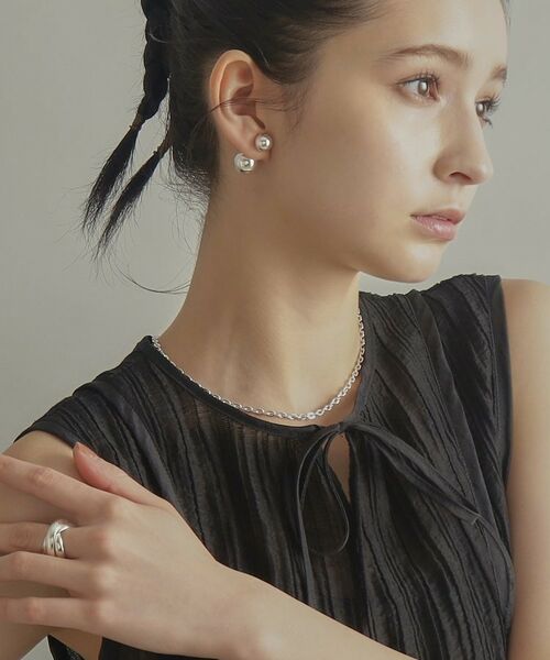 COCOSHNIK ONKITSCH / ココシュニックオンキッチュ ピアス・イヤリング | シルバー ホロウピアス ボール フロントバック | 詳細8