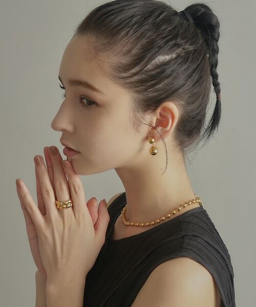 COCOSHNIK ONKITSCH / ココシュニックオンキッチュ ピアス・イヤリング | シルバー ホロウピアス ダブルボール GP | 詳細10