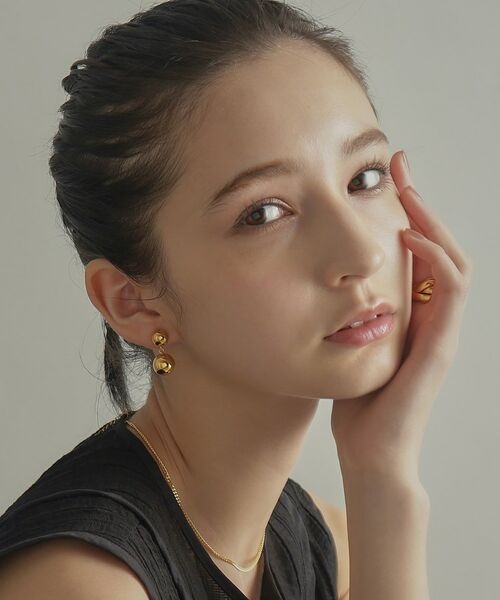 COCOSHNIK ONKITSCH / ココシュニックオンキッチュ ピアス・イヤリング | シルバー ホロウピアス ダブルボール GP | 詳細12