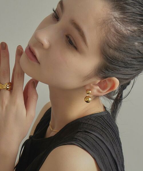 COCOSHNIK ONKITSCH / ココシュニックオンキッチュ ピアス・イヤリング | シルバー ホロウピアス ダブルボール GP | 詳細13