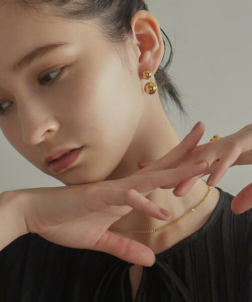 COCOSHNIK ONKITSCH / ココシュニックオンキッチュ ピアス・イヤリング | シルバー ホロウピアス ダブルボール GP | 詳細14