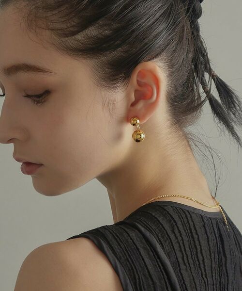 COCOSHNIK ONKITSCH / ココシュニックオンキッチュ ピアス・イヤリング | シルバー ホロウピアス ダブルボール GP | 詳細15