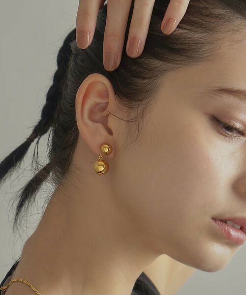 COCOSHNIK ONKITSCH / ココシュニックオンキッチュ ピアス・イヤリング | シルバー ホロウピアス ダブルボール GP | 詳細16