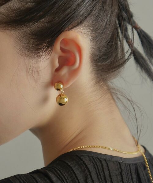 COCOSHNIK ONKITSCH / ココシュニックオンキッチュ ピアス・イヤリング | シルバー ホロウピアス ダブルボール GP | 詳細17