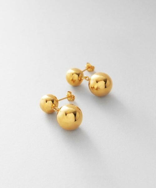 COCOSHNIK ONKITSCH / ココシュニックオンキッチュ ピアス・イヤリング | シルバー ホロウピアス ダブルボール GP（ゴールド(600)）