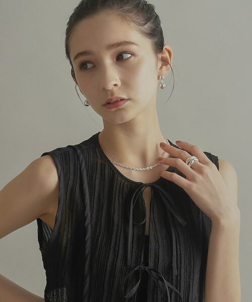 COCOSHNIK ONKITSCH / ココシュニックオンキッチュ ピアス・イヤリング | シルバー ホロウピアス ダブルボール | 詳細12