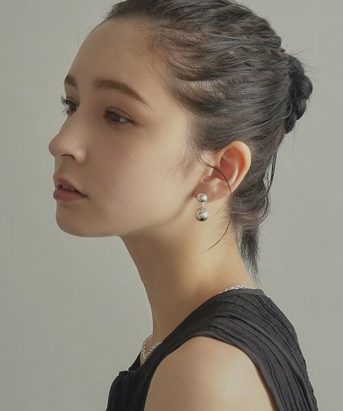 COCOSHNIK ONKITSCH / ココシュニックオンキッチュ ピアス・イヤリング | シルバー ホロウピアス ダブルボール | 詳細13