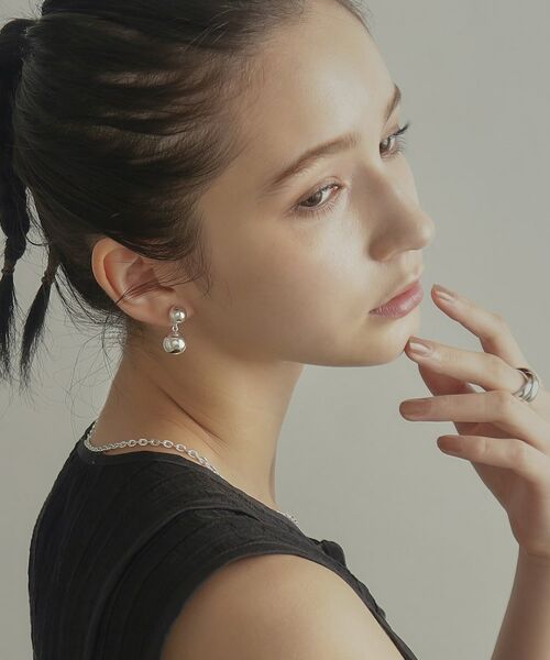 COCOSHNIK ONKITSCH / ココシュニックオンキッチュ ピアス・イヤリング | シルバー ホロウピアス ダブルボール | 詳細15