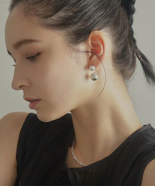 COCOSHNIK ONKITSCH / ココシュニックオンキッチュ ピアス・イヤリング | シルバー ホロウピアス ダブルボール | 詳細16