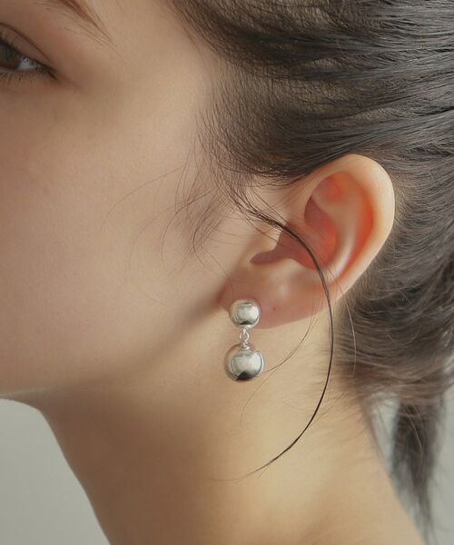 COCOSHNIK ONKITSCH / ココシュニックオンキッチュ ピアス・イヤリング | シルバー ホロウピアス ダブルボール | 詳細17