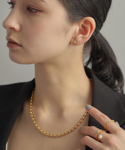 COCOSHNIK ONKITSCH / ココシュニックオンキッチュ ピアス・イヤリング | シルバー ペアシェイプ スタッドピアス GP | 詳細12