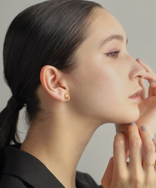 COCOSHNIK ONKITSCH / ココシュニックオンキッチュ ピアス・イヤリング | シルバー シールドシェイプ スタッドピアス GP | 詳細9