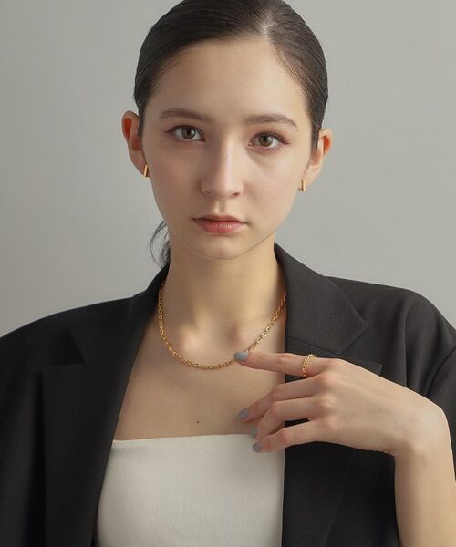 COCOSHNIK ONKITSCH / ココシュニックオンキッチュ ピアス・イヤリング | シルバー レクタングル スタッドピアス GP | 詳細10