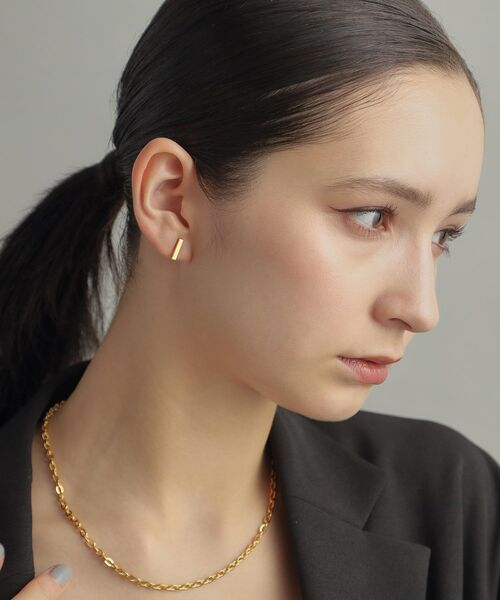 COCOSHNIK ONKITSCH / ココシュニックオンキッチュ ピアス・イヤリング | シルバー レクタングル スタッドピアス GP | 詳細11