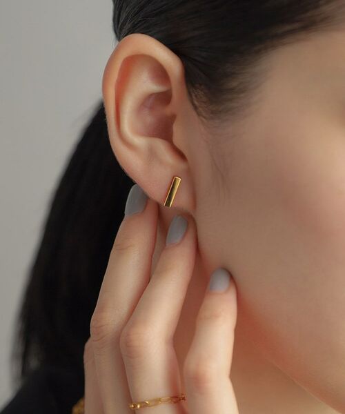 COCOSHNIK ONKITSCH / ココシュニックオンキッチュ ピアス・イヤリング | シルバー レクタングル スタッドピアス GP | 詳細15