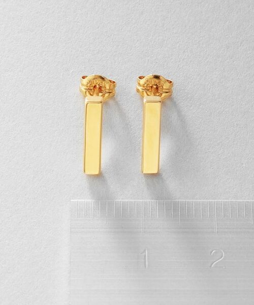 COCOSHNIK ONKITSCH / ココシュニックオンキッチュ ピアス・イヤリング | シルバー レクタングル スタッドピアス GP | 詳細4