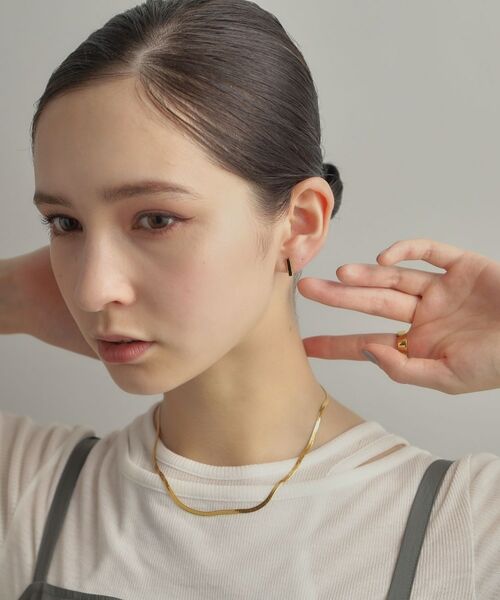 COCOSHNIK ONKITSCH / ココシュニックオンキッチュ ピアス・イヤリング | シルバー レクタングル スタッドピアス GP | 詳細8