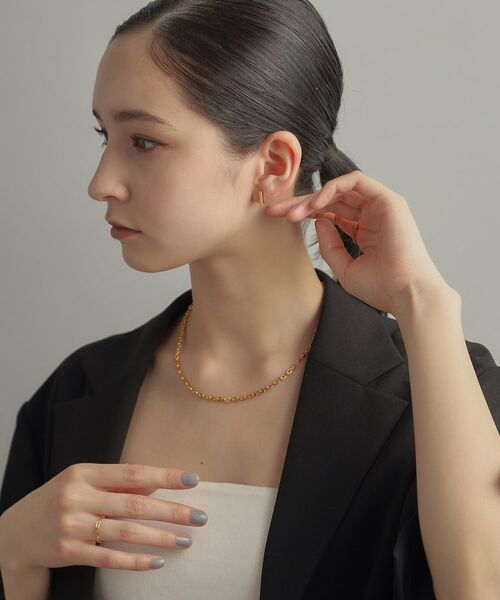 COCOSHNIK ONKITSCH / ココシュニックオンキッチュ ピアス・イヤリング | シルバー レクタングル スタッドピアス GP | 詳細9