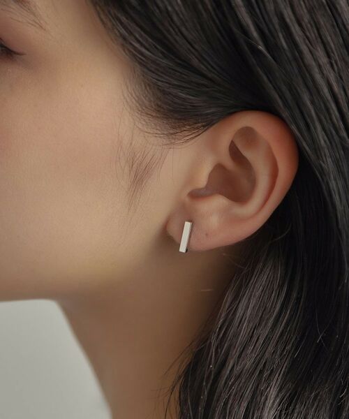 COCOSHNIK ONKITSCH / ココシュニックオンキッチュ ピアス・イヤリング | シルバー レクタングル スタッドピアス | 詳細11