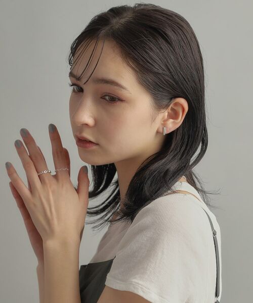 COCOSHNIK ONKITSCH / ココシュニックオンキッチュ ピアス・イヤリング | シルバー レクタングル スタッドピアス | 詳細6