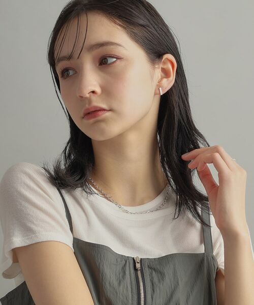 COCOSHNIK ONKITSCH / ココシュニックオンキッチュ ピアス・イヤリング | シルバー レクタングル スタッドピアス | 詳細7