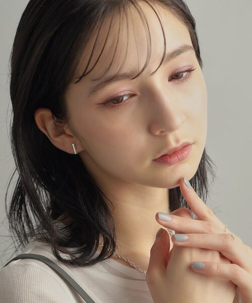 COCOSHNIK ONKITSCH / ココシュニックオンキッチュ ピアス・イヤリング | シルバー レクタングル スタッドピアス | 詳細9