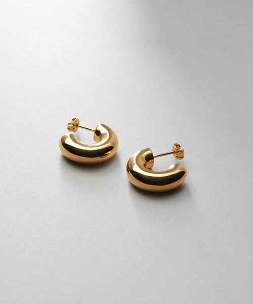 COCOSHNIK ONKITSCH / ココシュニックオンキッチュ ピアス・イヤリング | シルバー ホロウフープピアス ラウンドM GP | 詳細1