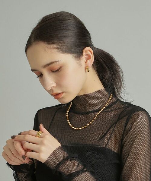 COCOSHNIK ONKITSCH / ココシュニックオンキッチュ ピアス・イヤリング | シルバー ホロウフープピアス ラウンドM GP | 詳細12