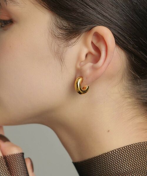 COCOSHNIK ONKITSCH / ココシュニックオンキッチュ ピアス・イヤリング | シルバー ホロウフープピアス ラウンドM GP | 詳細15