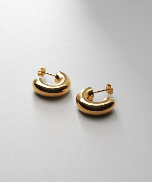 COCOSHNIK ONKITSCH / ココシュニックオンキッチュ ピアス・イヤリング | シルバー ホロウフープピアス ラウンドM GP（ゴールド(600)）