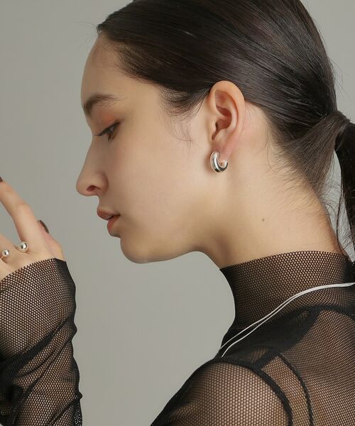 COCOSHNIK ONKITSCH / ココシュニックオンキッチュ ピアス・イヤリング | シルバー ホロウフープピアス ラウンドM | 詳細8