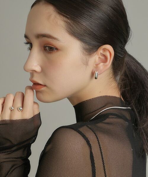 COCOSHNIK ONKITSCH / ココシュニックオンキッチュ ピアス・イヤリング | シルバー ホロウフープピアス ラウンドM | 詳細9