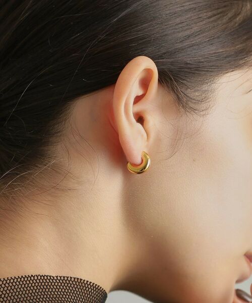 COCOSHNIK ONKITSCH / ココシュニックオンキッチュ ピアス・イヤリング | シルバー ホロウフープピアス ラウンドS GP | 詳細10