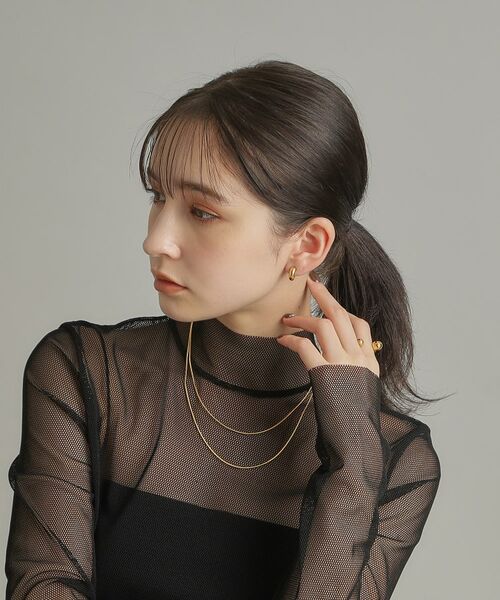 COCOSHNIK ONKITSCH / ココシュニックオンキッチュ ピアス・イヤリング | シルバー ホロウフープピアス ラウンドS GP | 詳細7